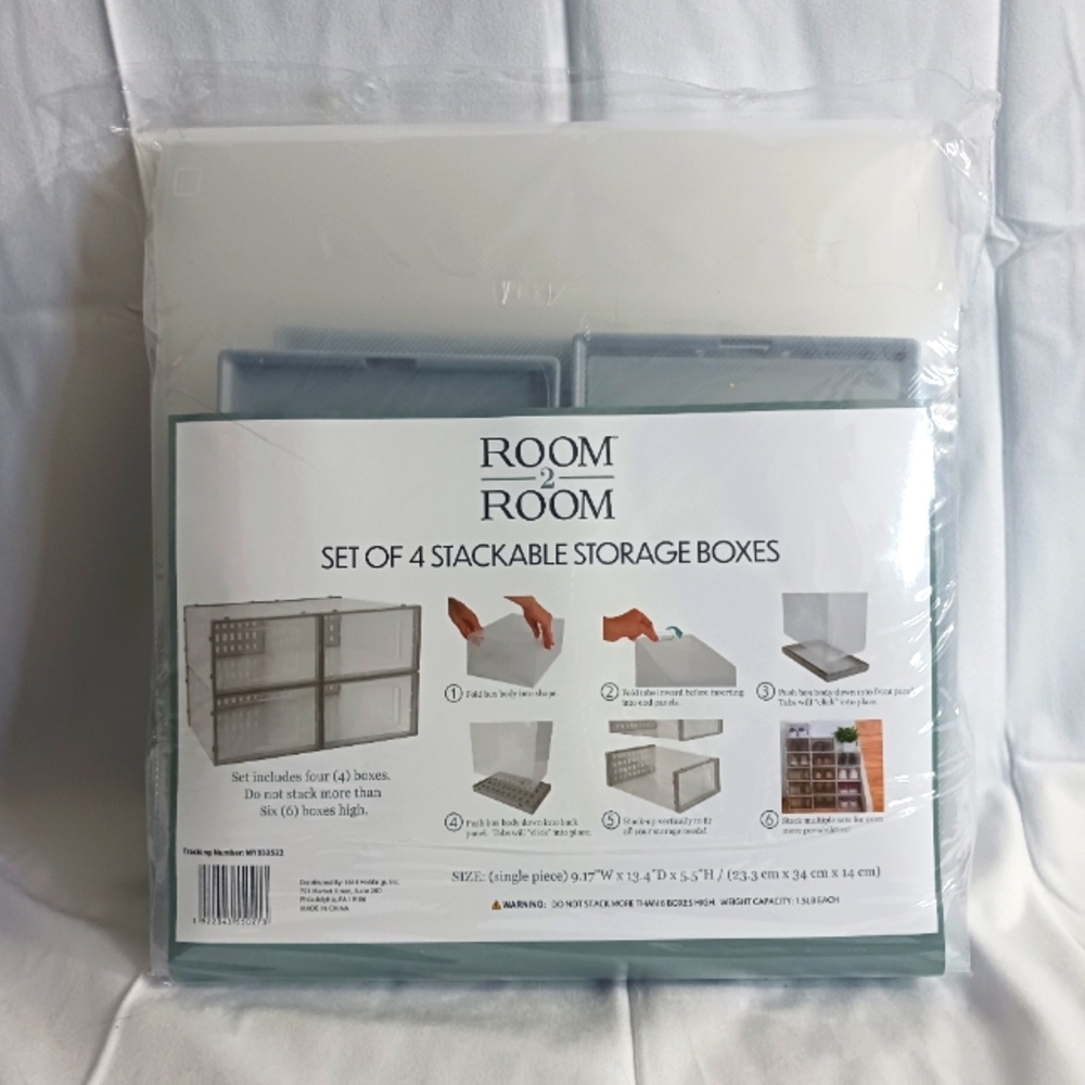 Stackable storage boxes (4)